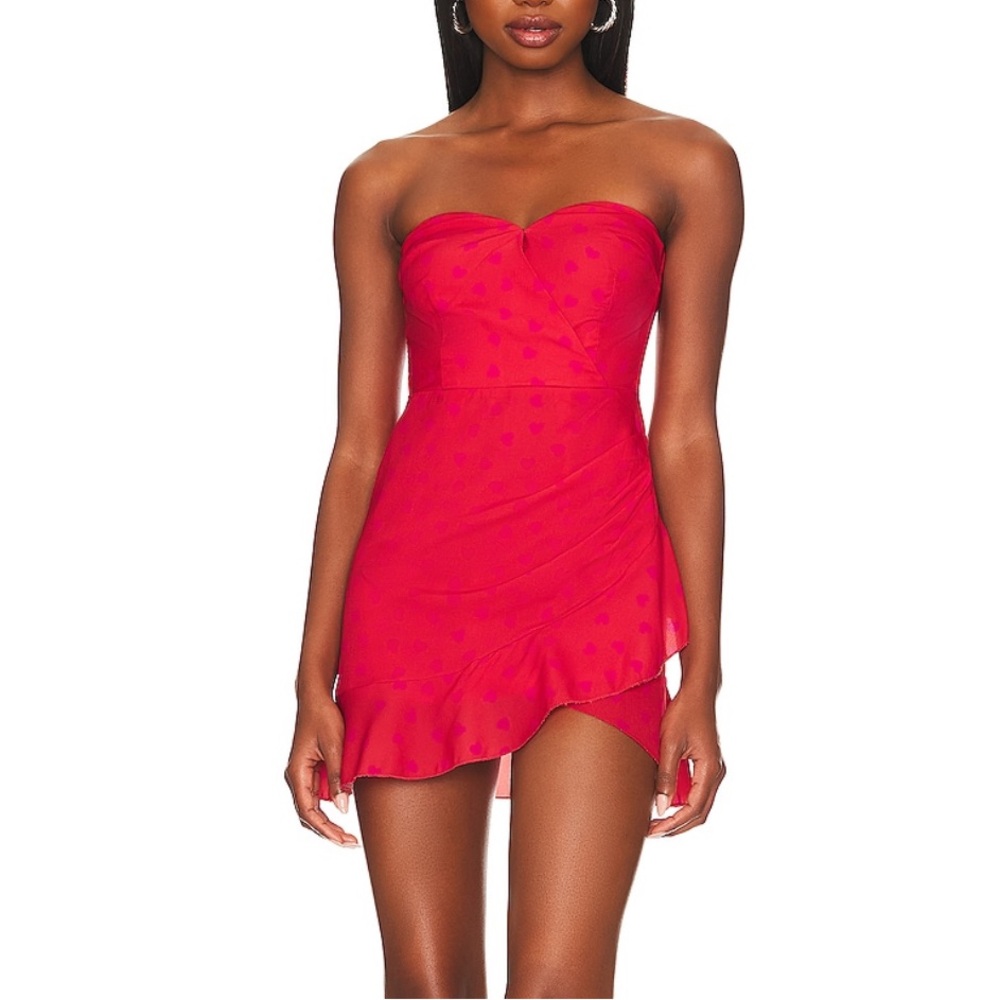 Marcine Strapless Dress in Red